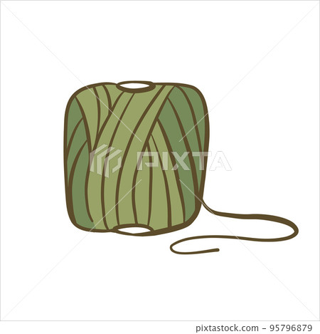 Vector illustration colored in doodle style skein yarn for knitting Vector illustration colored in doodle style skein yarn for knitting 95796879