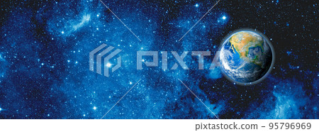 planet earth in space. Earth Day 22April concept. Panoramic view of the Earth, star and galaxy. Earth, view from space. Elements of this image furnished by NASA planet earth in space. Earth Day 22April concept. Panoramic view of the Earth, star and galaxy. Earth, view from space. Elements of this image furnished by NASA 95796969
