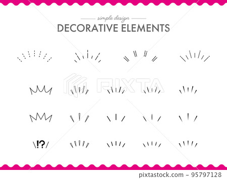 Decorative accent set of stylish accent lines 95797128