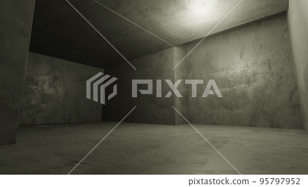 Closed room space with concrete walls Closed room space with concrete walls 95797952