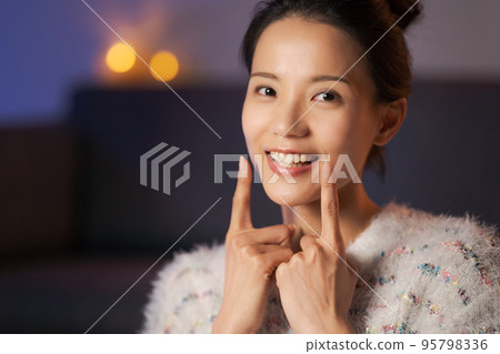 Dental care facial muscles woman 95798336