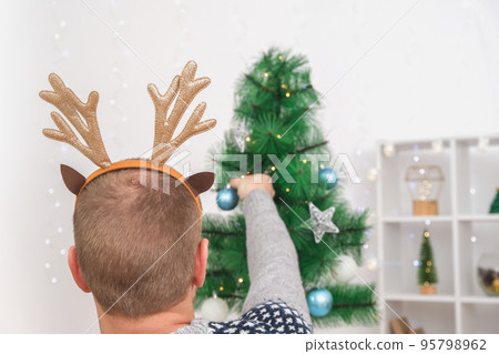 Preparation new year. New Year and Christmas decor 95798962