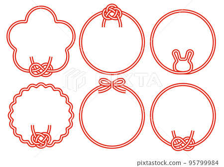 New Year's card Simple Mizuhiki design 2023 Year of the Rabbit No characters 95799984