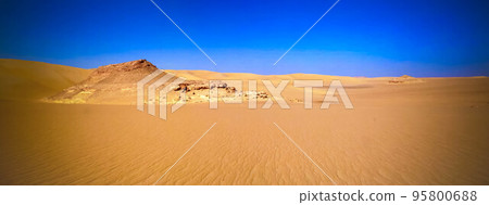 Panorama landscape at Great sand sea around Siwa oasis , Egypt Panorama landscape at Great sand sea around Siwa oasis , Egypt 95800688