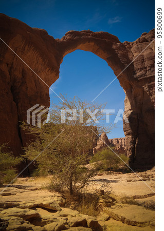 Abstract Rock formation at plateau Ennedi aka Aloba arch in Chad Abstract Rock formation at plateau Ennedi aka Aloba arch in Chad 95800699