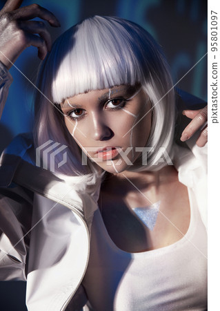 Sexy Cyborg girl. Artificial Intelligence. Female prototype robot. Sexy Cyborg girl. Artificial Intelligence. Female prototype robot. 95801097