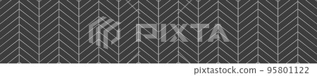 Black chevron tile horizontal seamless pattern. Kitchen backsplash or bathroom floor zigzag texture. Stone or ceramic brick wall background. Facade or interior decoration Black chevron tile horizontal seamless pattern. Kitchen backsplash or bathroom floor zigzag texture. Stone or ceramic brick wall background. Facade or interior decoration 95801122
