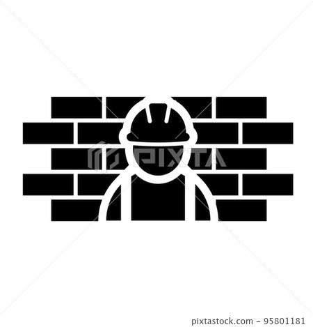Builder icon. Good job of construction worker Builder icon. Good job of construction worker 95801181
