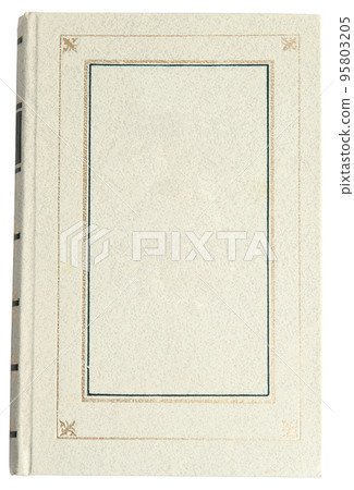 Old book with vintage cover isolated on white, top view Old book with vintage cover isolated on white, top view 95803205