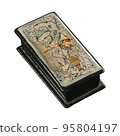 A casket with an artistic painting isolated on a white background 95804197