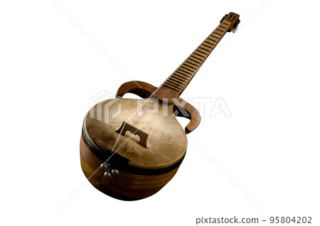 An ancient Asian stringed musical instrument 95804202