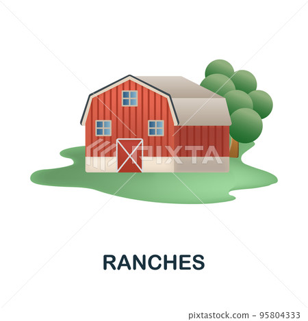 Ranches icon. 3d illustration from resorts collection. Creative Ranches 3d icon for web design, templates, infographics and more 95804333