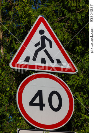Traffic Road Signs, highways signs and traffic warning signs Traffic Road Signs, highways signs and traffic warning signs 95804887