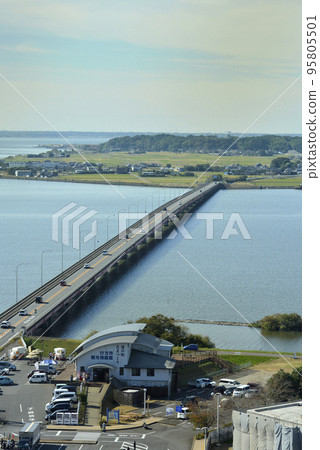 Lake Kasumigaura Bridge in Namegata City, Ibaraki Prefecture 95805501