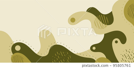 Abstract green shapes design of free hand drawing illustration. Abstract green shapes design of free hand drawing illustration. 95805761
