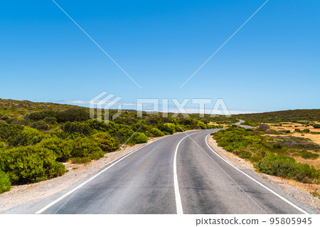 Winding road across the Innes National Park, SA Winding road across the Innes National Park, SA 95805945