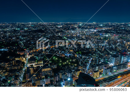 Yokohama City, Kanagawa Prefecture Cityscape seen from the Yokohama Landmark Tower observation deck (west side) 95806063