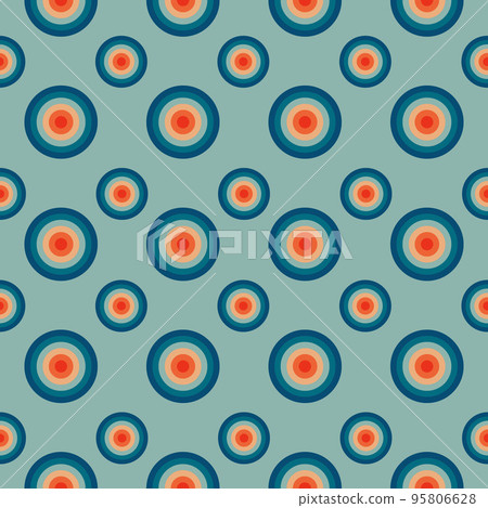 Vintage pattern with circles in the style of the 70s and 60s. 95806628