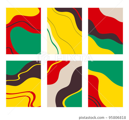 Collection of multicolored abstract paintings against white background Collection of multicolored abstract paintings against white background 95806818