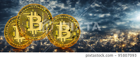 Bitcoin gold coin abstract background. Virtual cryptocurrency concept. bussiness Bitcoin gold coin abstract background. Virtual cryptocurrency concept. bussiness 95807093