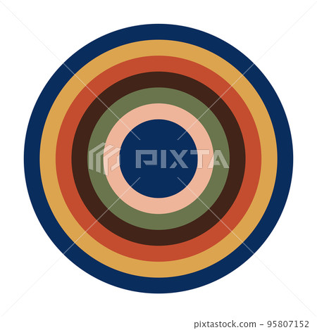 Vector circle icon in retro groove style 95807152
