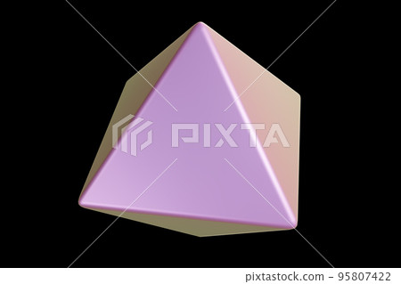 Geometric shape. Holographic 3d shape. 3d rendering. Geometric shape. Holographic 3d shape. 3d rendering. 95807422