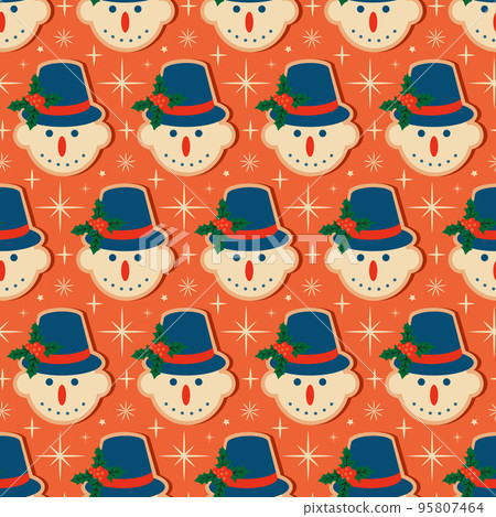 Christmas seamless pattern with Snowman heads Christmas seamless pattern with Snowman heads 95807464