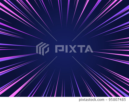 Energy or speed concept. Laser rays. Night sky. 95807485