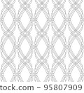 Seamless vector pattern of interlaced black thin lines Celtic motif. Seamless vector geometric pattern of simple intersecting shapes. 95807909