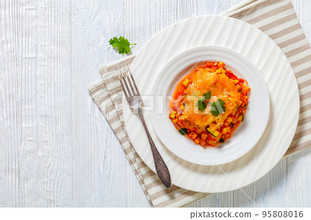 enchilada casserole with veggies, corn, pinto bean 95808016