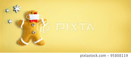 Gingerbread wearing a face mask Gingerbread wearing a face mask 95808119