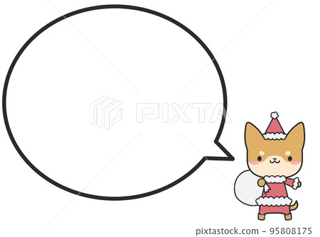 Christmas Shibainu and a simple round speech bubble 95808175