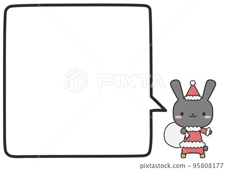 Christmas rabbit and a simple square speech bubble 95808177