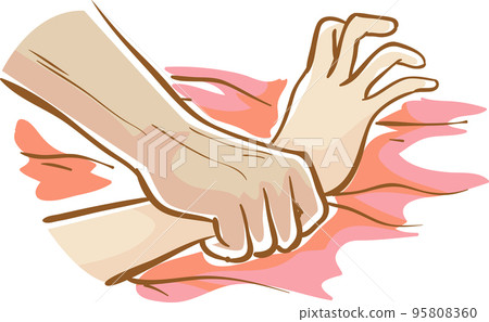 Man Woman Hands Sexual Assault Illustration 95808360