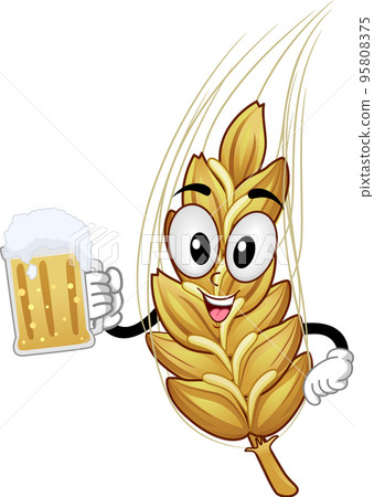 Mascot Barley Beer Mug Illustration Mascot Barley Beer Mug Illustration 95808375