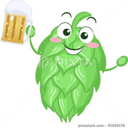 Mascot Beer Mug Hops Illustration Mascot Beer Mug Hops Illustration 95808376
