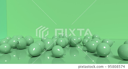 Balloons staying on a floor - 3D 95808574