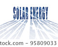 Solar Energy Banner and Concept. Word letters, caption. 95809033
