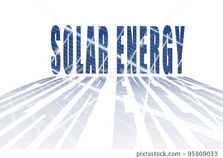 Solar Energy Banner and Concept. Word letters, caption. 95809033