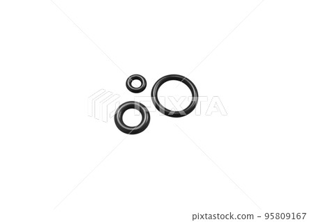 Close up of rubber sealing O ring for automotive part or industrial Close up of rubber sealing O ring for automotive part or industrial 95809167