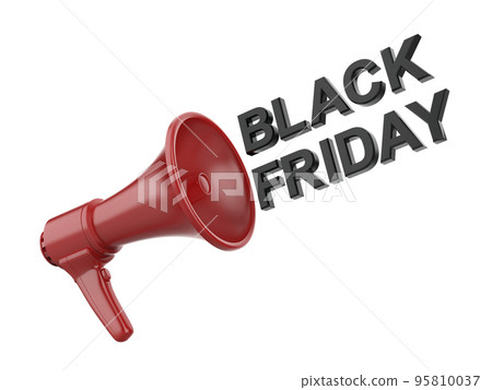 Announcing black friday sale with a megaphone Announcing black friday sale with a megaphone 95810037