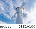 Old windmill lighthouse in Swinoujscie, a port in Poland on the Baltic Sea. 95810100