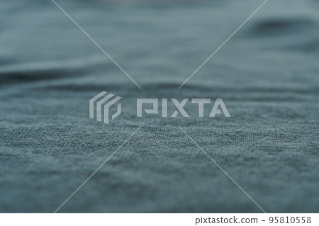 closeup of blue mixed linen cotton natural fabric 95810558