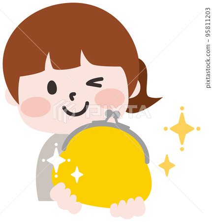 Illustration of a woman with a purse 95811203