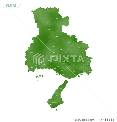水彩風格地圖兵庫縣 水彩風格地圖兵庫縣 95811413