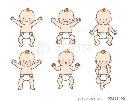 Smile baby illustration material set _ whole body 95811490