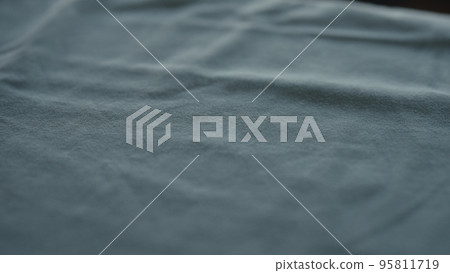 closeup of blue cotton fabric 95811719