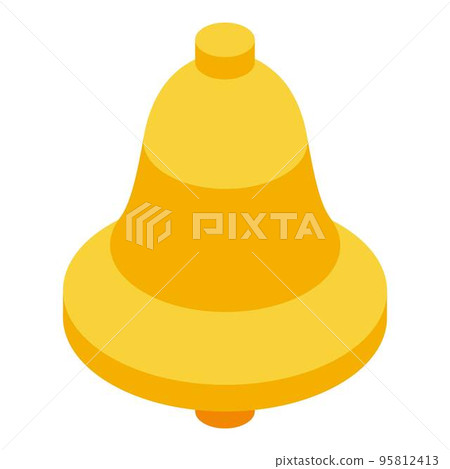 Authentication gold bell icon. Isometric of authentication gold bell vector icon for web design isolated on white background Authentication gold bell icon. Isometric of authentication gold bell vector icon for web design isolated on white background 95812413