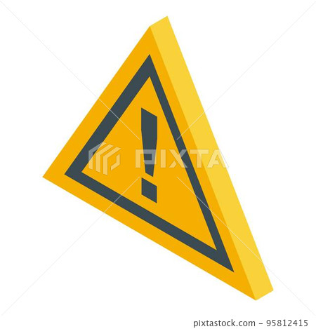 Attention danger authentication icon. Isometric of attention danger authentication vector icon for web design isolated on white background Attention danger authentication icon. Isometric of attention danger authentication vector icon for web design isolated on white background 95812415