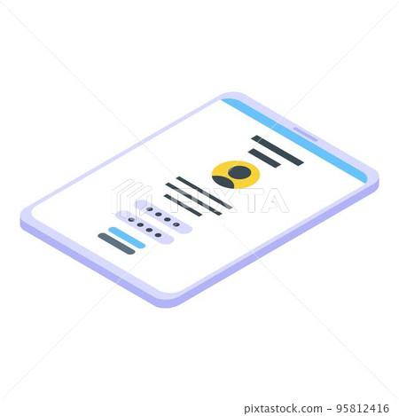 Login password authentication icon. Isometric of login password authentication vector icon for web design isolated on white background 95812416